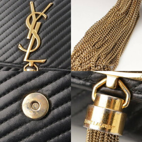SAINT LAURENT Classic Kate Tassel Chain Shoulder Bag Black - Picture 7 of 10